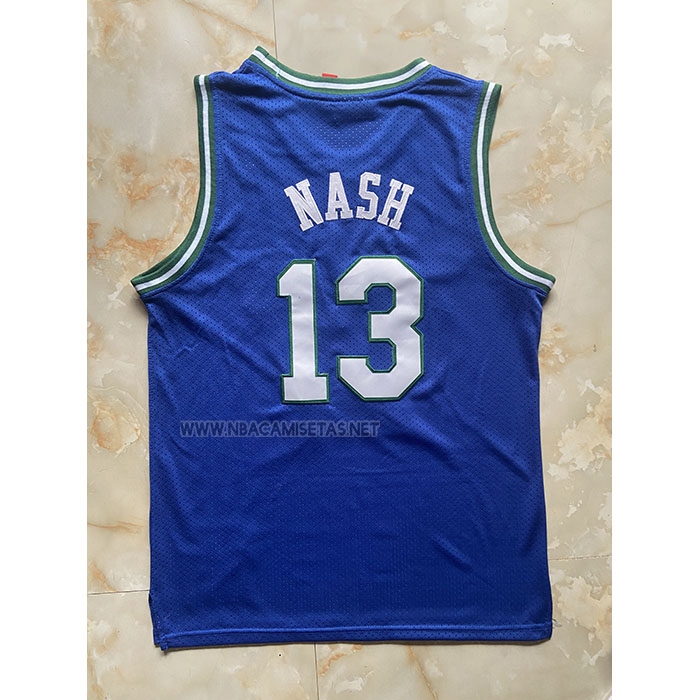 Camiseta Nino Dallas Mavericks Steve Nash NO 13 Mitchell & Ness 1998-99 Azul